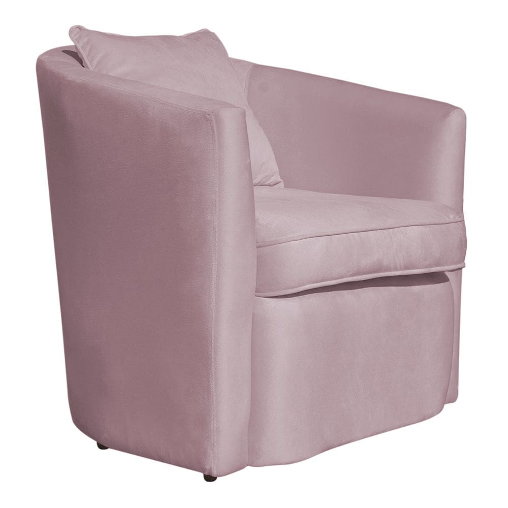 Poltrona Decorativa Alana Veludo Rosê  - Montanaris Decor