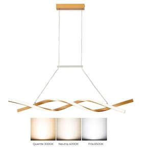Lustre Pendente Led 3 em 1 Aspiral Ondas Moderno Decoraçao Casa Sala de Jantar Recepçao Empresarial Residencial
