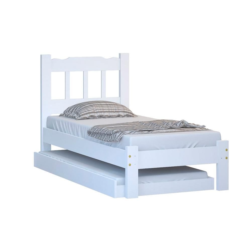 Bicama De Solteiro Branco Pérola Nemargi - Branco