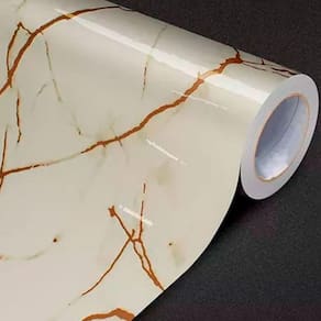 Envelopamento Mármore Dourado Autocolante Lavável 7M X 60Cm