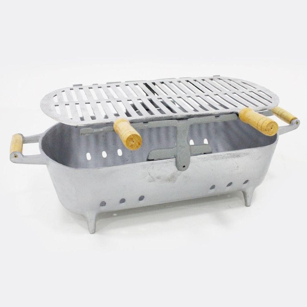 Churrasqueira Portátil Redonda Cinza