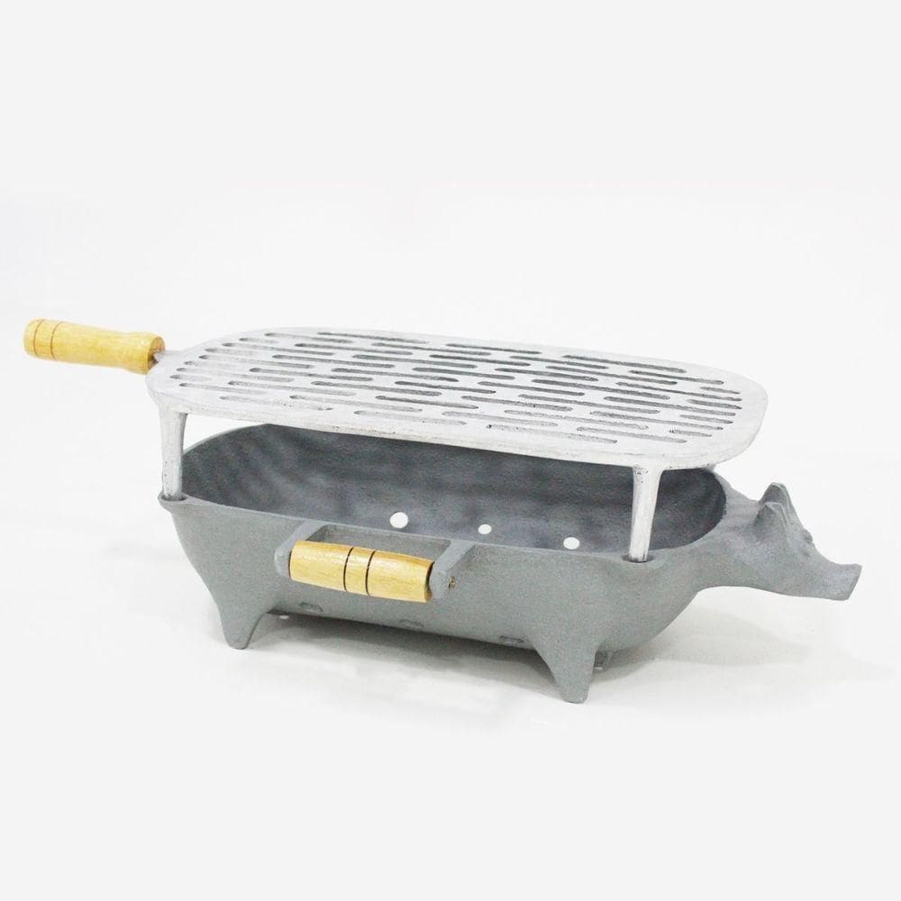 Churrasqueira Portátil Porquinho Cinza