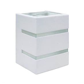 Arandela Quadro 2 Aletas 2 Fachos 1xg9 Branco Fosco - Blumenau