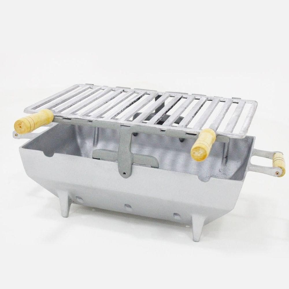 Churrasqueira Portátil Quadrada Cinza