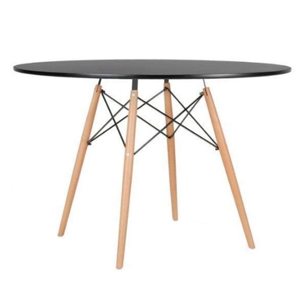 Mesa Eames Eiffel Wood Tampo De Madeira 110Cm Preto