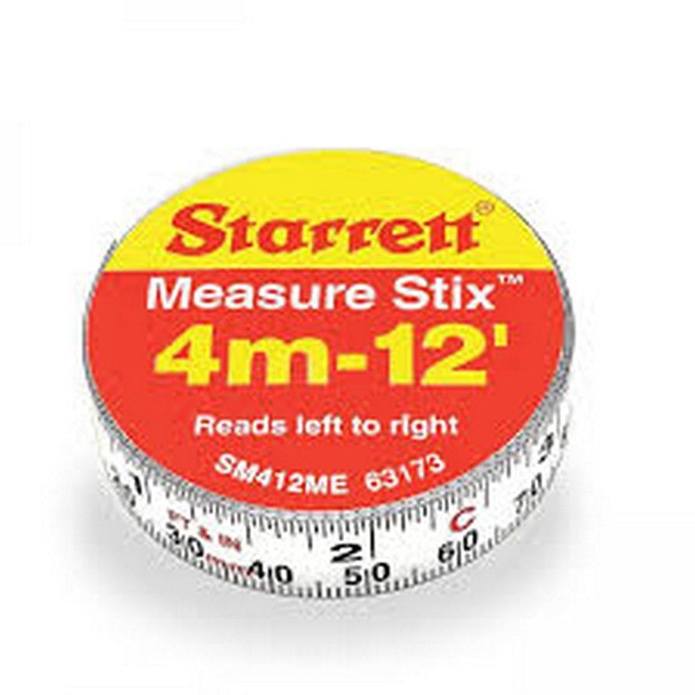 Fita De Aco Metrica Com Adesivo 3,6M Starrett Sm412me