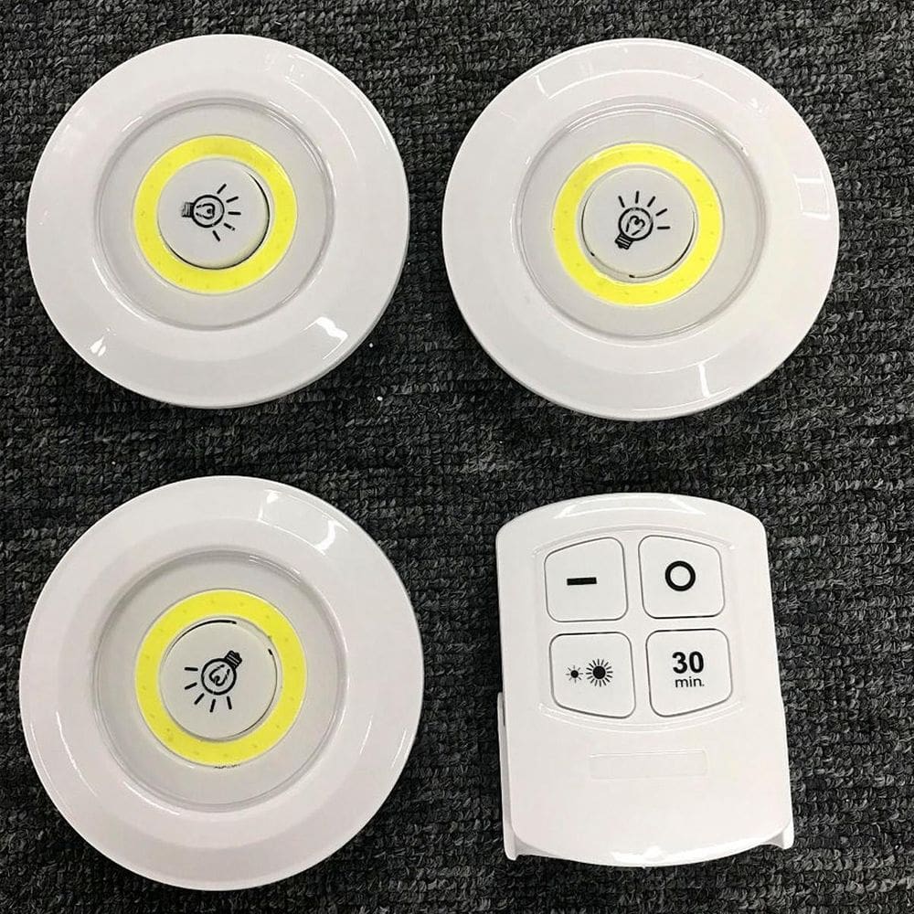 Lote Luminária Led Spot Sem Fio Kit Com 3 Controle Remoto