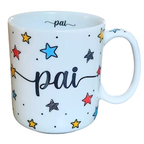 Caneca 300ml Pai - Porcelana - Decoração Estrela