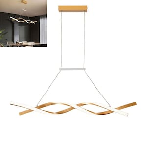 Lustre Aspiral Pendente LED 3 em 1 Ondas Decoraçao Ambiente Moderno Recepçao Hall de Entrada Iluminaçao