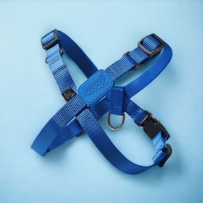 Peitoral Ajustável em X e Guia para Cães Azul Marinho - G
