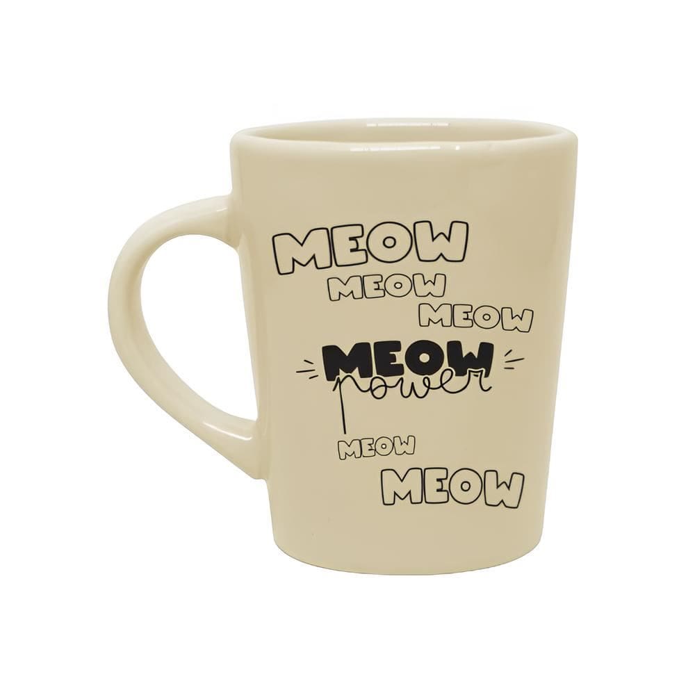 Caneca de Porcelana 270ml Meow Cat Bege