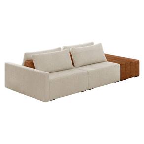 Sofá Ilha 2 Lugares Living 232cm Modulado para Sala Lary Bouclê Bege K01 - D`Rossi