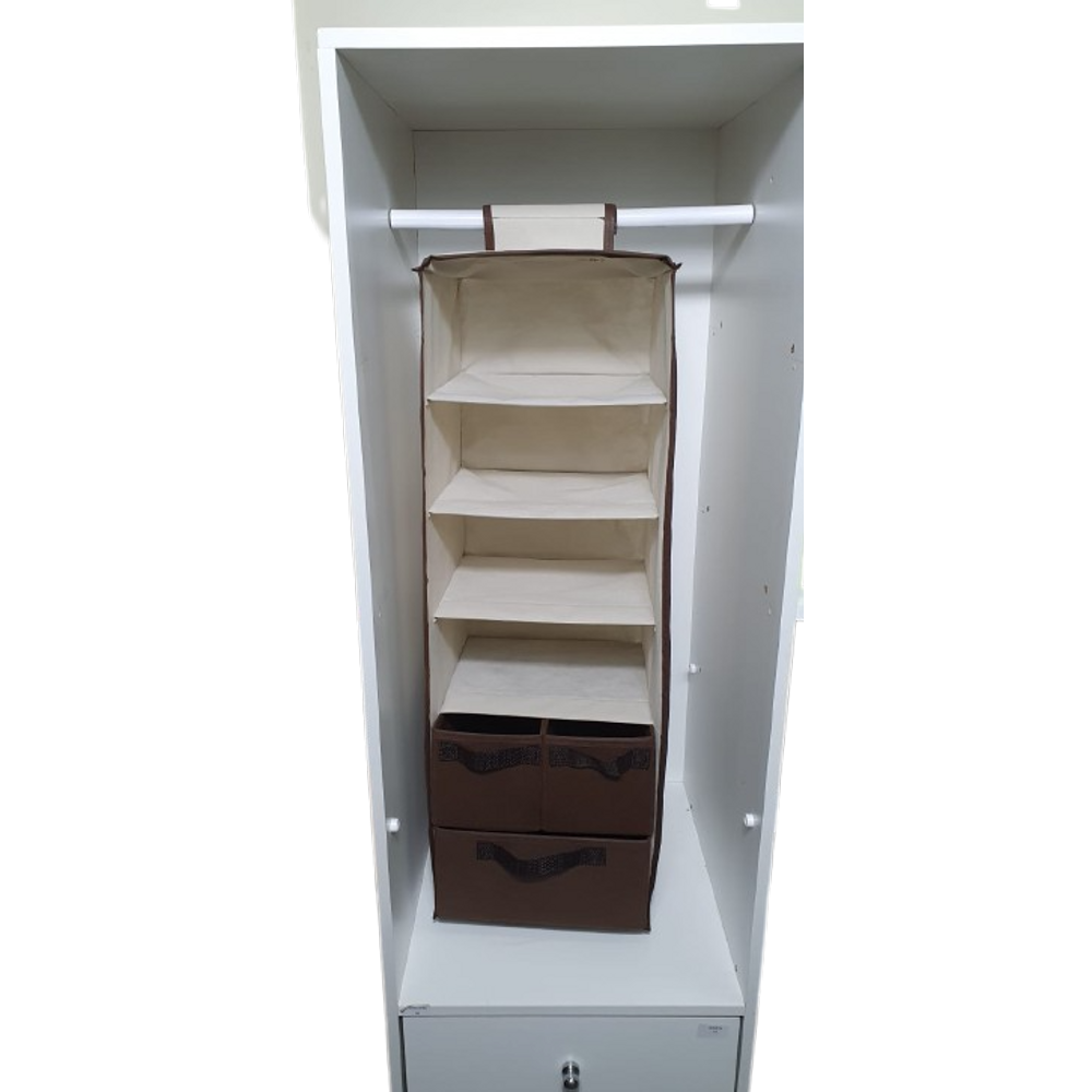 Organizador Cabideiro Vertical Com Divisórias Closet Guarda-Roupas 3 Gavetas