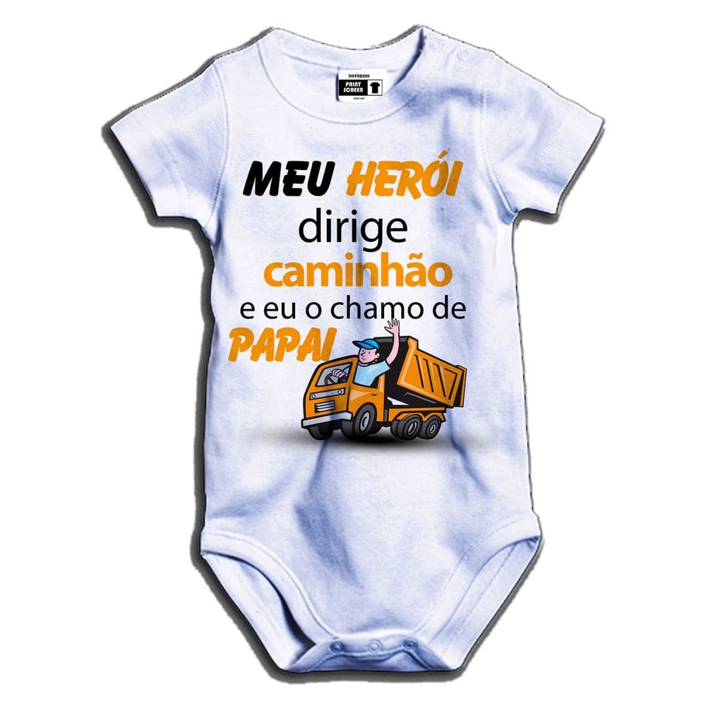 Body de Bebê Meu heroi dirige um caminhão