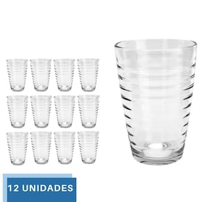 Conjunto 12 Copos de Vidro 200ML ideal para Sucos e Drinks