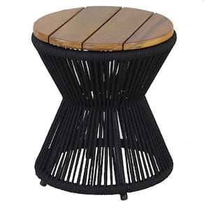 Mesa de Centro Ampulheta Corda Náutica e Tampo Madeira Trama