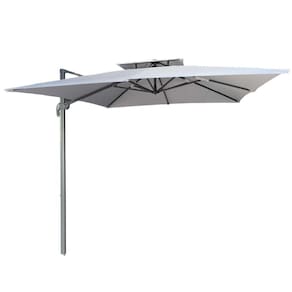 Ombrelone Lateral Trancoso Tulum Fratini 300 cm (largura) sem Base em Alumínio Cinza Capa Poliéster