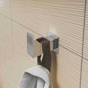 Cabide Para Toalha Gancho Aço Inox linha Quadrada