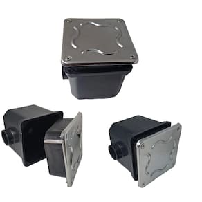 3 Caixa Passagem Prolongador Tampa Inox Iluminação Piscina