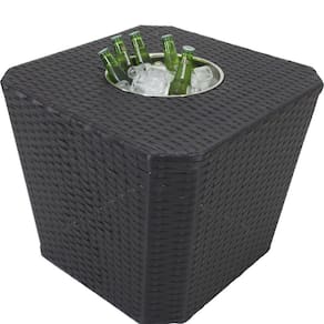 Mesa Grécia em Alumínio com Balde para Bebidas Jardim, Piscina, Edícula Trama