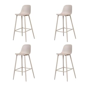 Kit 4 Banquetas Altas Miami Abi Fratini 101,50 cm (altura) Polipropileno Nude Base em Aço Pintado