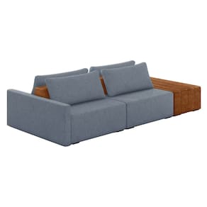 Sofá Ilha 2 Lugares Living 292cm Modulado para Sala Lary Linho K01 - D`Rossi