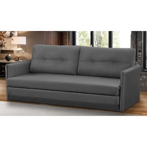 Sofá Cama 2 lugares 1,50m Luisa Suede Cinza Adonai Estofados