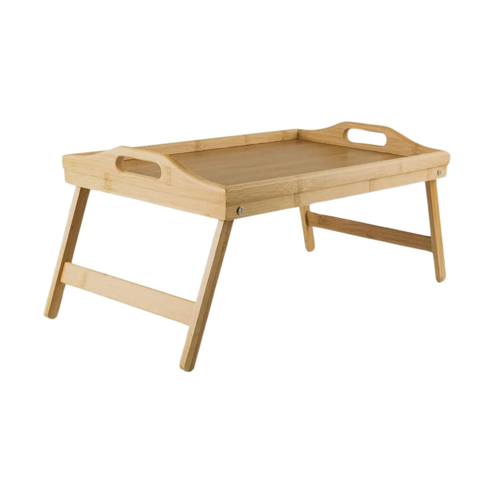 Bandeja Cama Com Pé Retangular Em Bambu Sense 50x30cm Ou