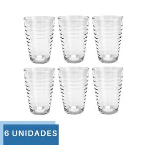 Jogo de Copos Alto Resistentes de Vidro Sucos 200ML - 6Un