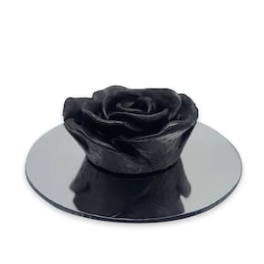 Enfeite Detalhado Rosa Preta com Espelho decorativo 4cm