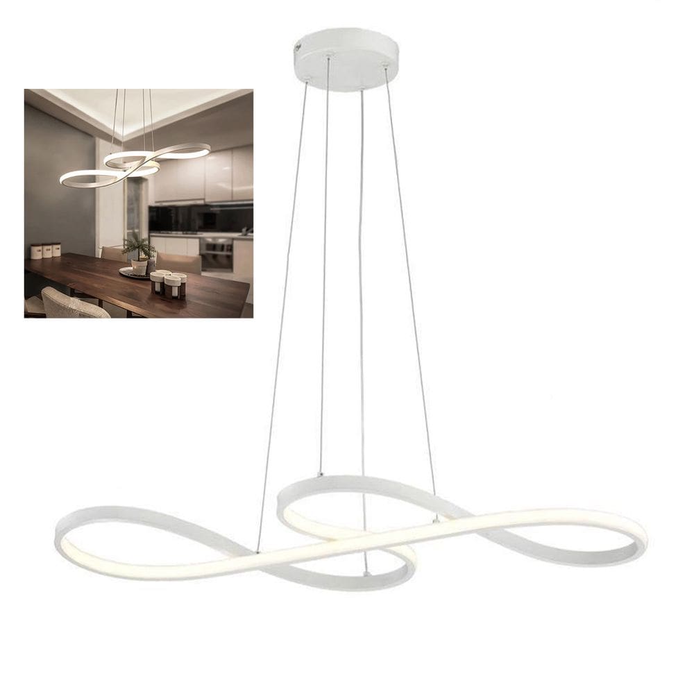 Lustre Pendente LED 3 em 1 Arco Infinito Iluminaçao Recepçao Sala Hall de Entrada Hotel Restaurante Comercial Residencial