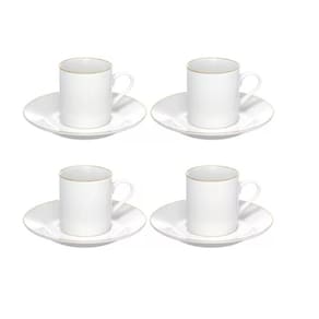 Jogo 4 Xícaras Para Café 90ml Borda Dourada Royal Hauskraft