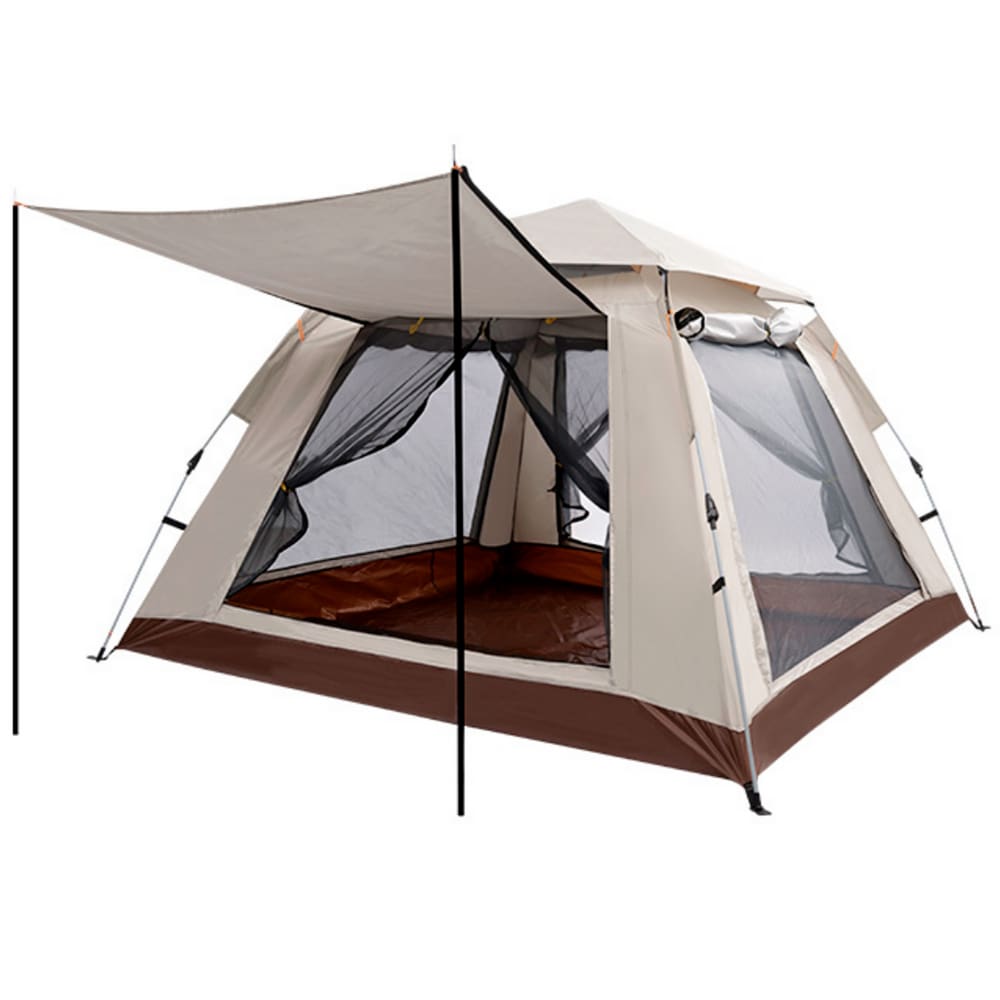 Barraca Grande Monta Sozinho Acampamento Tenda Familia 224*224*160cm para 4-8 Pessoas Cor Bege WCT Fitness