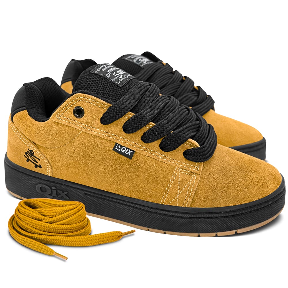 Tênis Qix Pro Model Allan Mesquita x Chorão Mostarda Preto