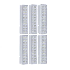 Kit 06 Luminária Luz Emergência Lea 30 Leds Intelbras Bivolt
