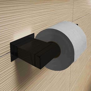 Porta Papel Higiênico Papeleira Aço Inox Preto Fosco Linha Quadrada