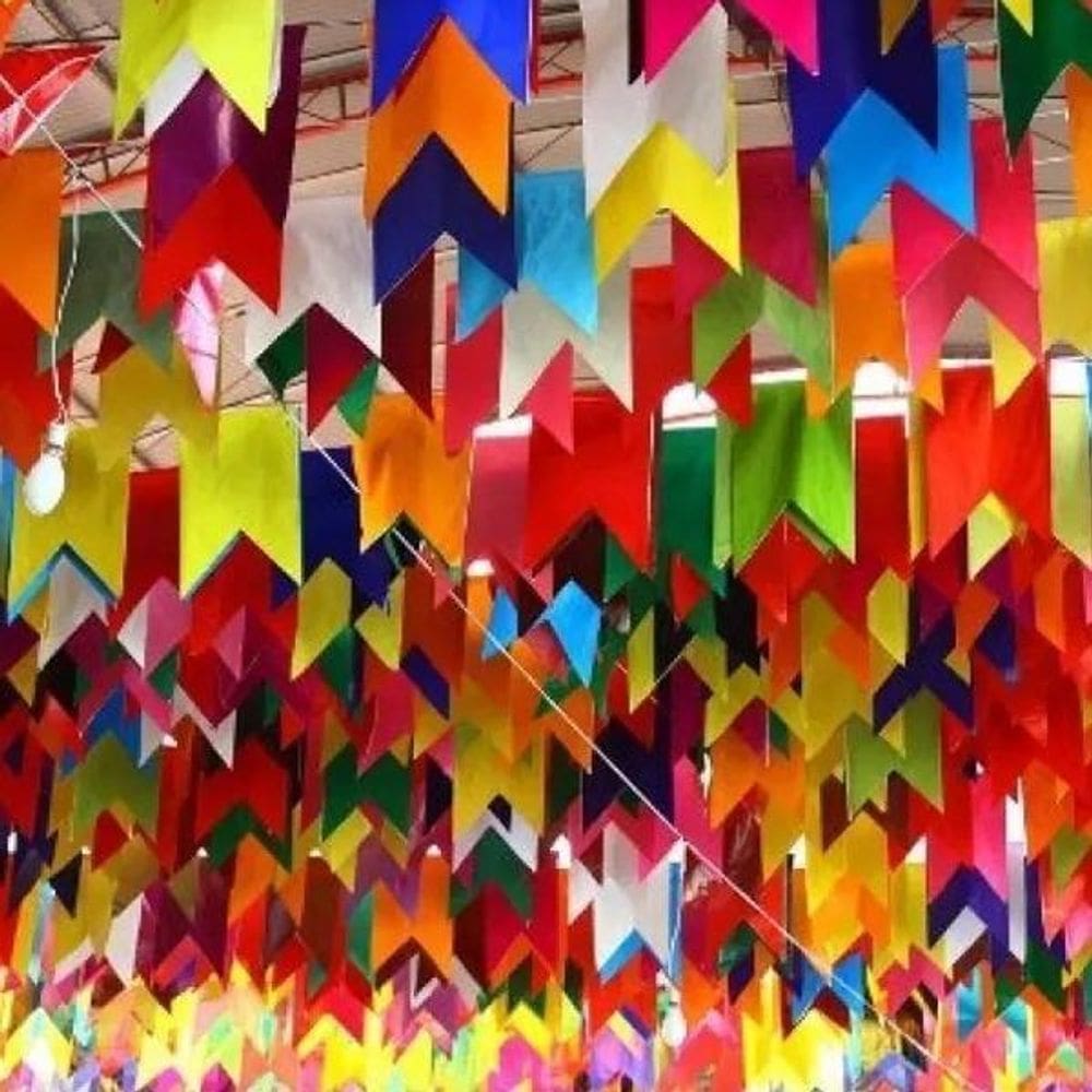 Bandeirinha Festa Junina Decoração 100m Seda