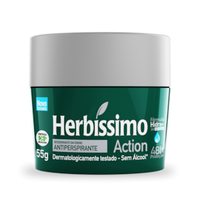 Kit Desodorante Creme Antitranspirante Herbissimo 55G Tradicional, Action e Cedro - 3 unidades