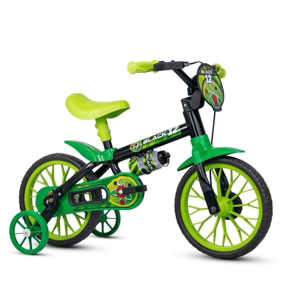 Bicicleta Bicicletinha Infantil Menino Nathor Black Verde