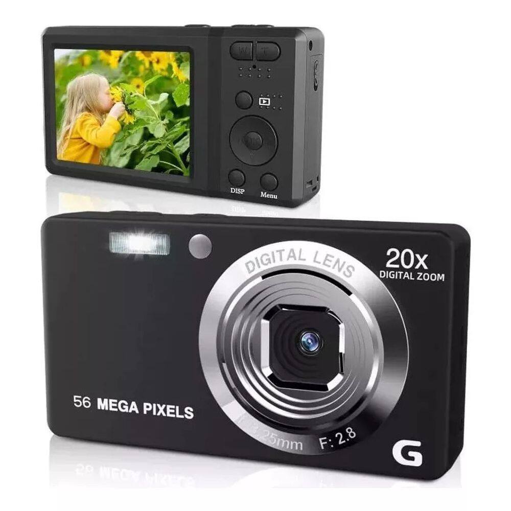 Fotocamera Digitale Compatta Argento Fotocamera Digitale 56MP 4K – Zoom 20x, Batteria Ricaricabile, Scheda 32 GB Inclusa, Compatta, Per Bambini, Studenti, Principianti Fotocamera Con Scheda