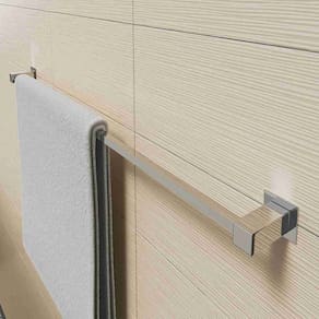 Porta Toalha De Banheiro Simples 70cm Aço Inox Linha Quadrada