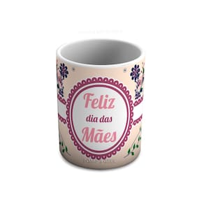Caneca de Ceramica Feliz Dia das Mães 325 Ml