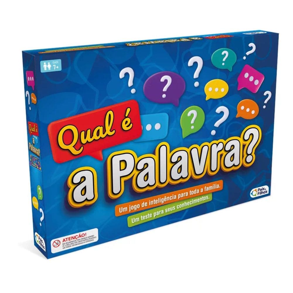Jogo de Tabuleiro Criança +7 Anos Qual é a Palavra? Adivinhação Pais e Filhos