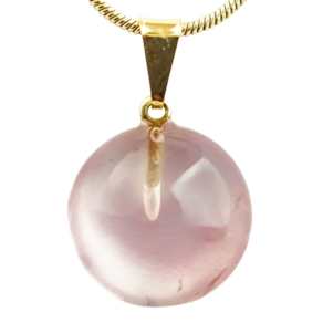 Colar Disco Quartzo Rosa Pedra Natural Montagem Pino Dourado