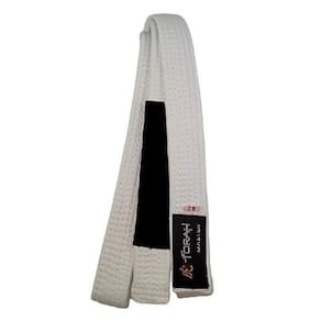 Faixa De Kimono Jiu Jitsu Torah Master Com Ponta Branco/Pret
