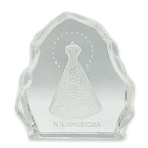 Enfeite Transparente de Vidro Nossa Senhora Aparecida 8 cm