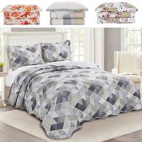 Colcha Cobre Leito Casal 3 peças dupla face Bordada Matelassê Estampada - Camesa