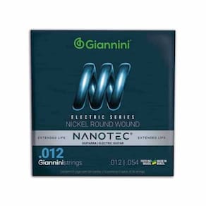 Encordoamento Para Guitarra Giannini Nanotec Nickel Round Wound GEEGST12 PN (.012 - .054) - 25608