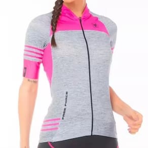 Camisa Feminina Training Loop Free Force Rosa/Cinza G