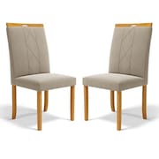Kit Com 2 Cadeiras Ana Madeira Maciça Estofadas Para Mesa De Jantar
